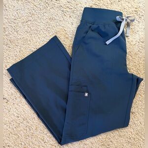 Figs Dark Harbor High Waisted Isabel Wide Leg Scrub Pants